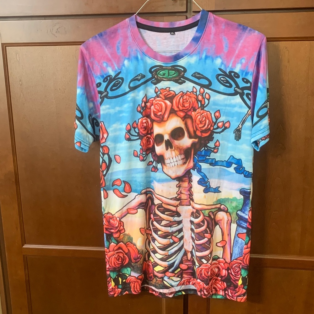Colorful Skeleton Graphic T-Shirt Size XL Mens Womens